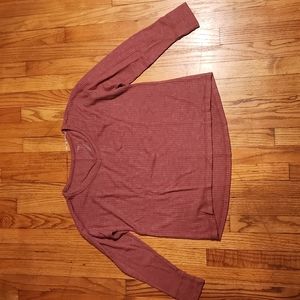 EUC mauve waffle knit long sleeve shirt by SO (Kohl's) medium